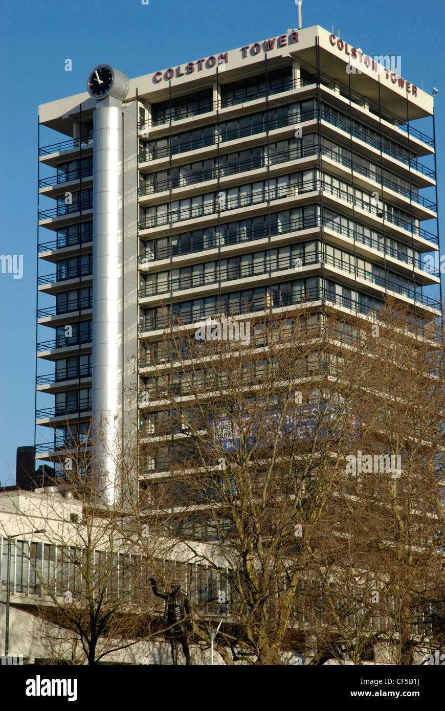 Vue extérieure de la Colston Tower dans le centre-ville de Bristol. Banque D'Images
