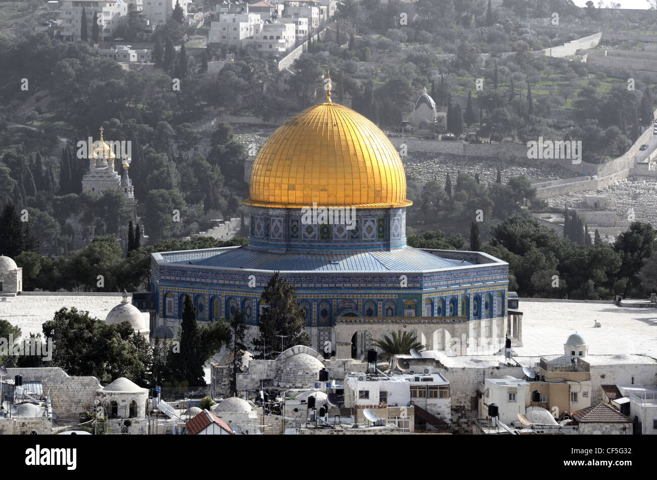 Dôme du Rocher à Jérusalem, Israël. Banque D'Images