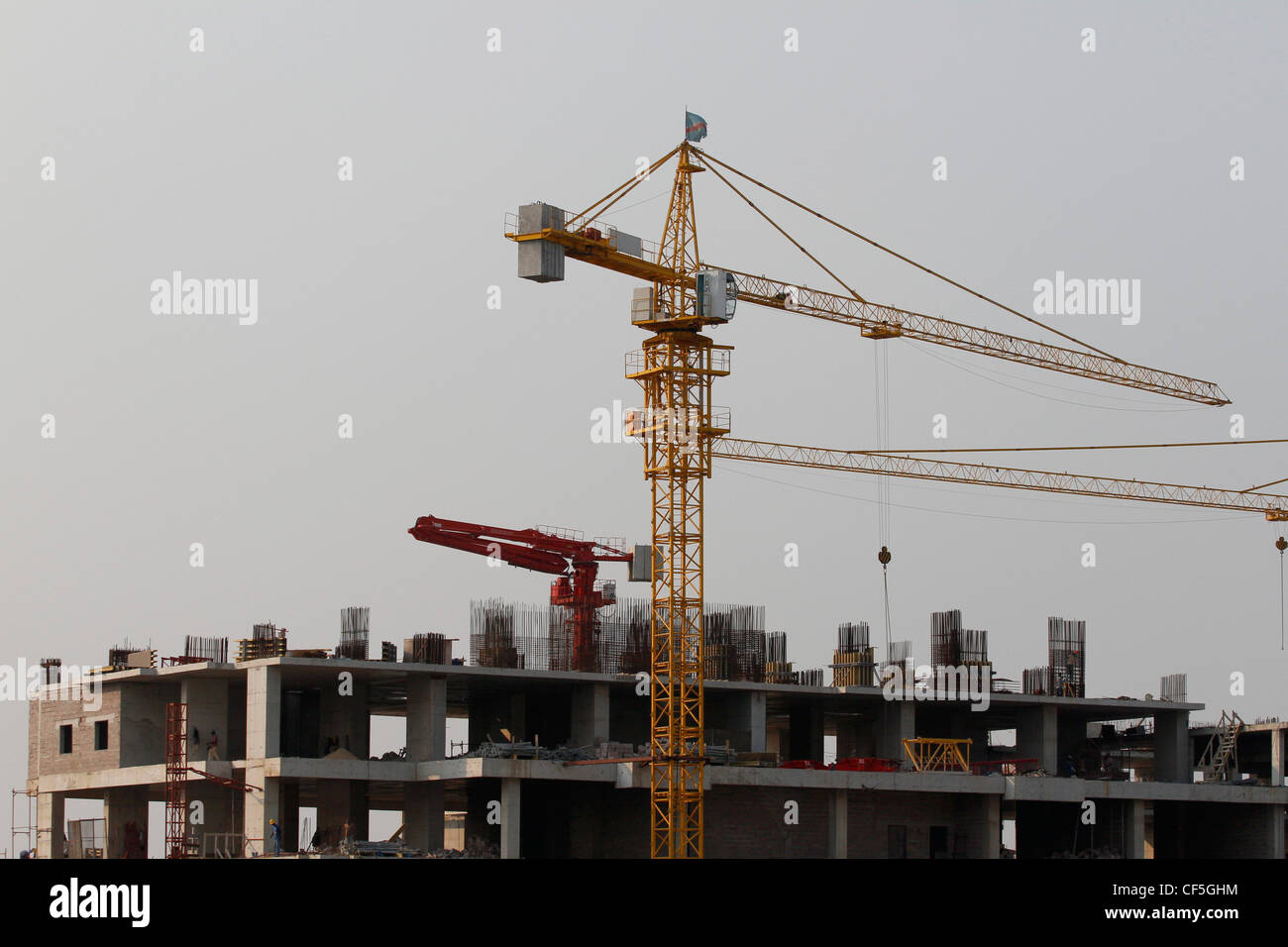 La construction d'appartements et immeubles de bureaux autour de la Place De La Gare, la Ville, Kinshasa, RDC. Banque D'Images