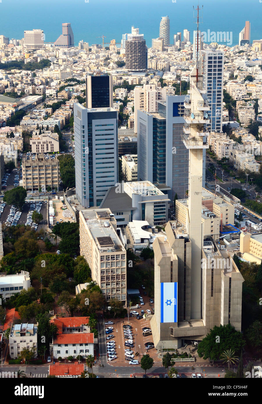 Vue aérienne de la ville de Tel Aviv, Israël Banque D'Images