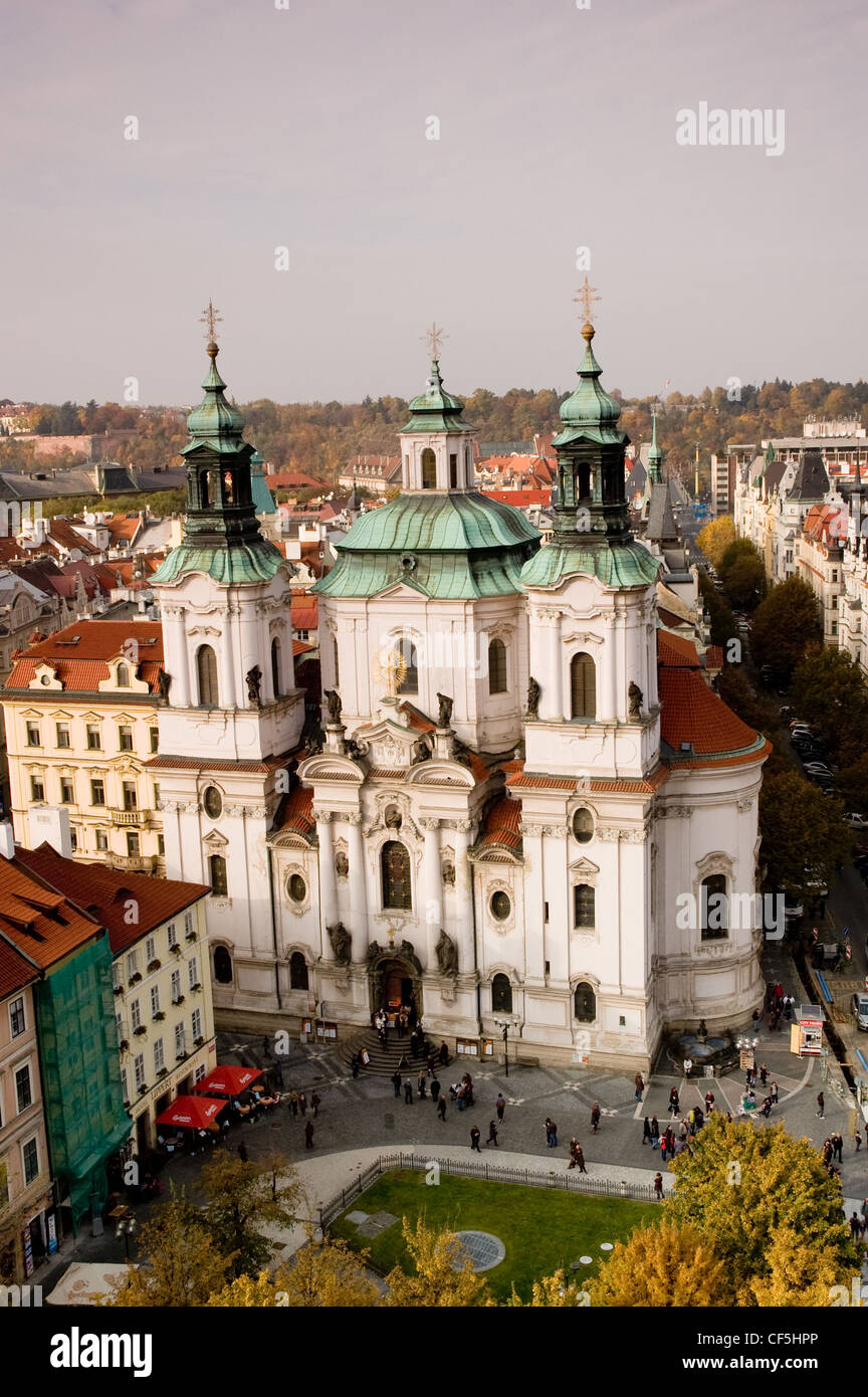 L'église St Nicolas à Prague, République Tchèque Banque D'Images