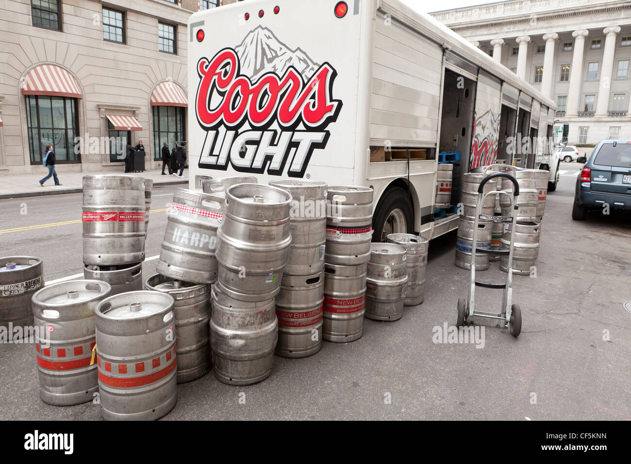 Des camions de livraison de bière - USA Banque D'Images