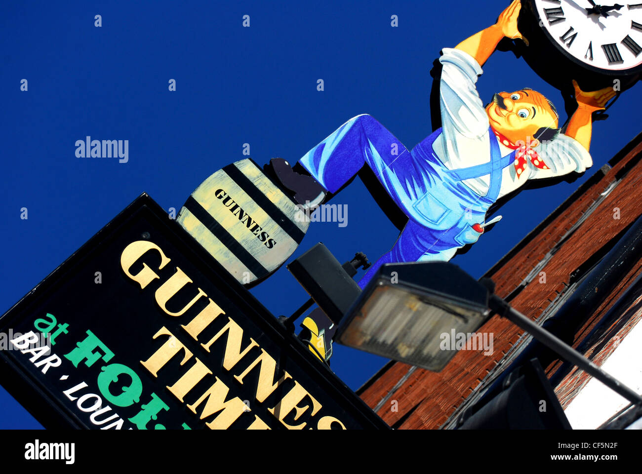 Le témoin lumineux pour Restaurant Foley's à Dublin. Banque D'Images