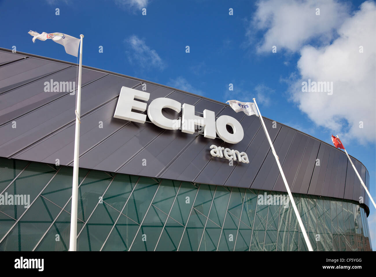 L'Echo Arena, d'une capacité de 11 000 lieux sur la rive est de la rivière Mersey, dans le coeur du centre-ville. Banque D'Images