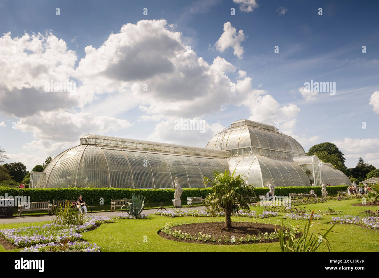 Le Palm house à Kew Gardens, le plus important du monde en verre et structure en fer de l'époque victorienne. Banque D'Images