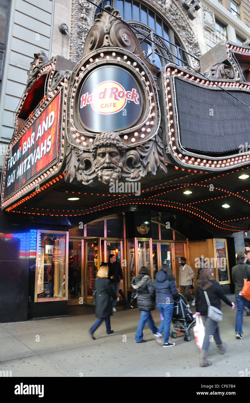 La ville de New York, USA - Hard Rock Cafe Banque D'Images