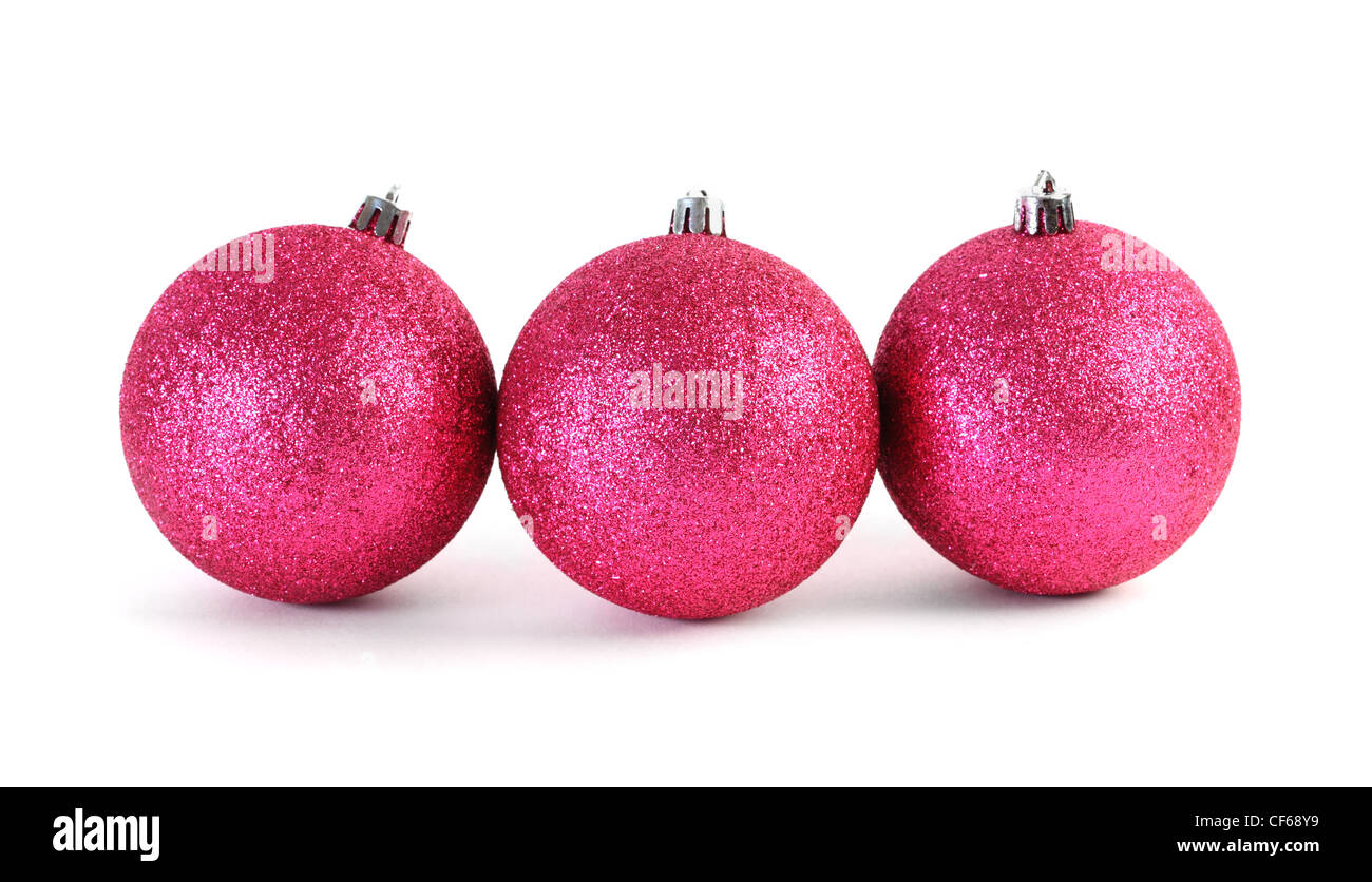 Trois boules rouges se trouve dans la gamme isolated on white Banque D'Images