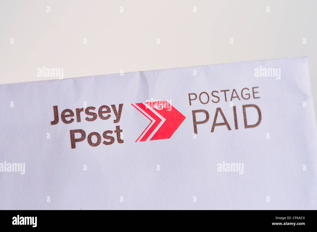 Jersey enveloppe port payé Banque D'Images