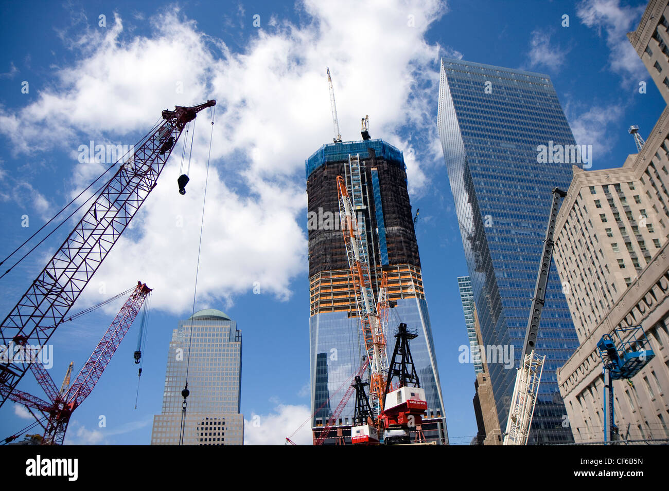 Travaux de construction de Ground Zero à New York Banque D'Images