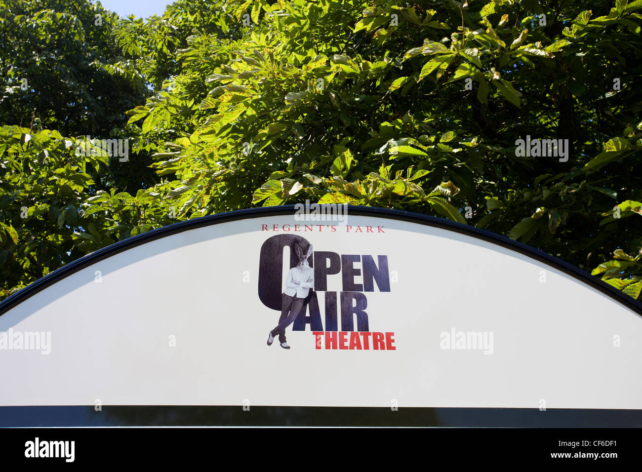 La signalisation pour Regent's Park Open Air Theatre. Banque D'Images