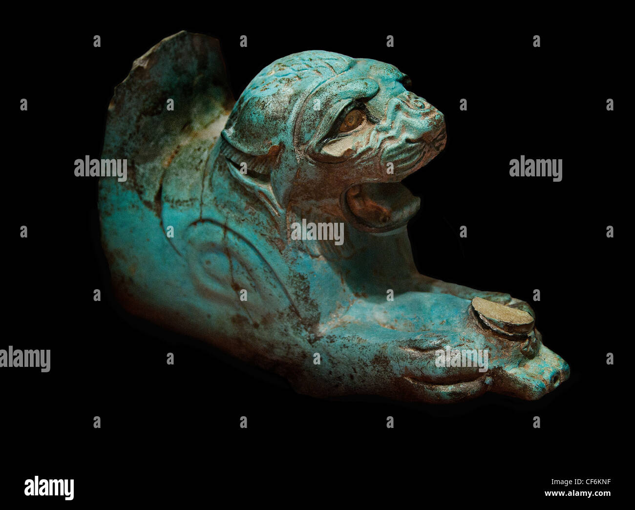 Rhyton en forme de vase - lion 4 - 6 siècle avant J.-C. L'Égypte Egyptian Banque D'Images