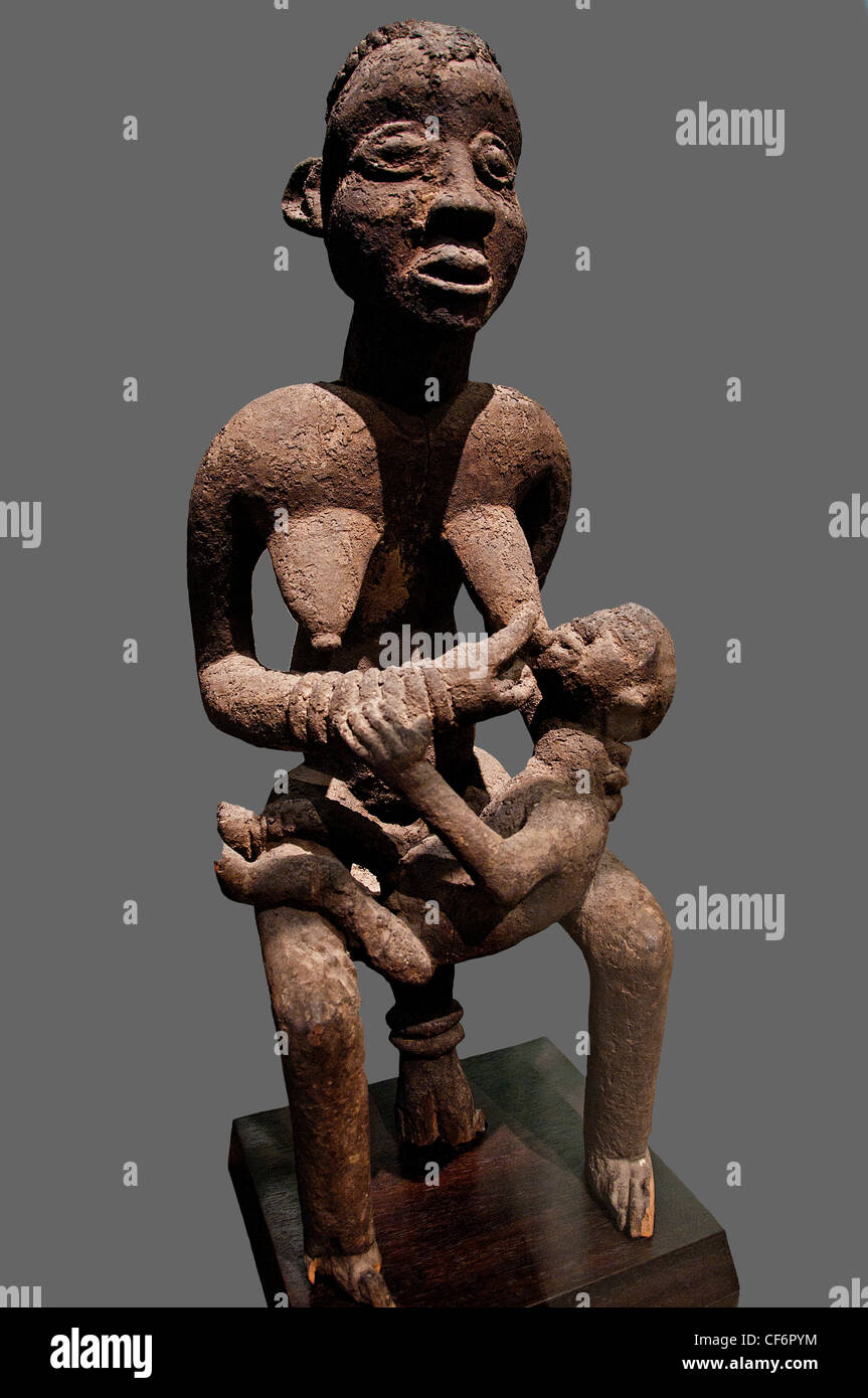 Bangwa Anyi infirmiers africains mère une de ses jumelles 18 - 19e siècle l'Afrique Cameroun Banque D'Images