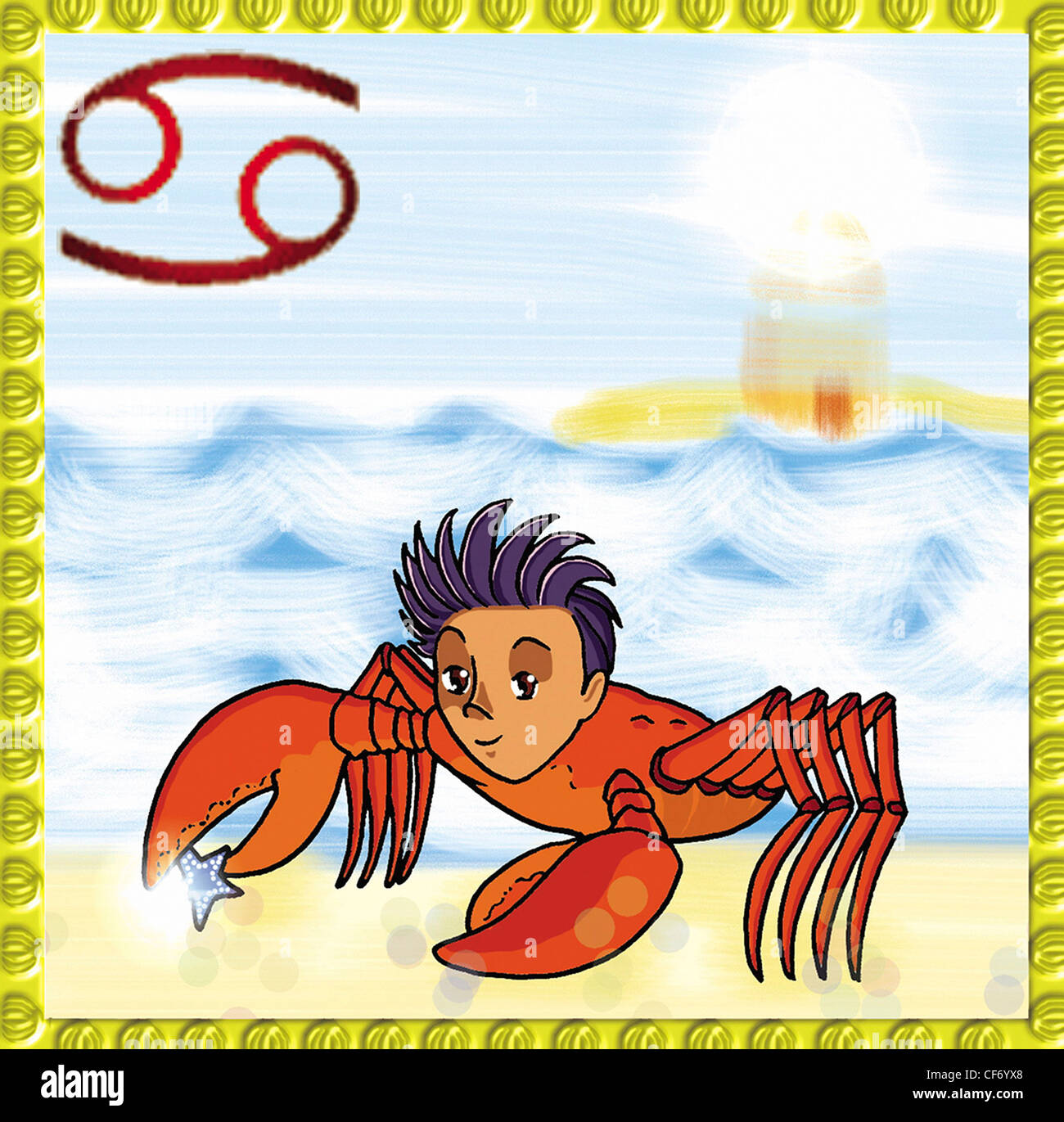 Signes du zodiaque Cancer Banque D'Images