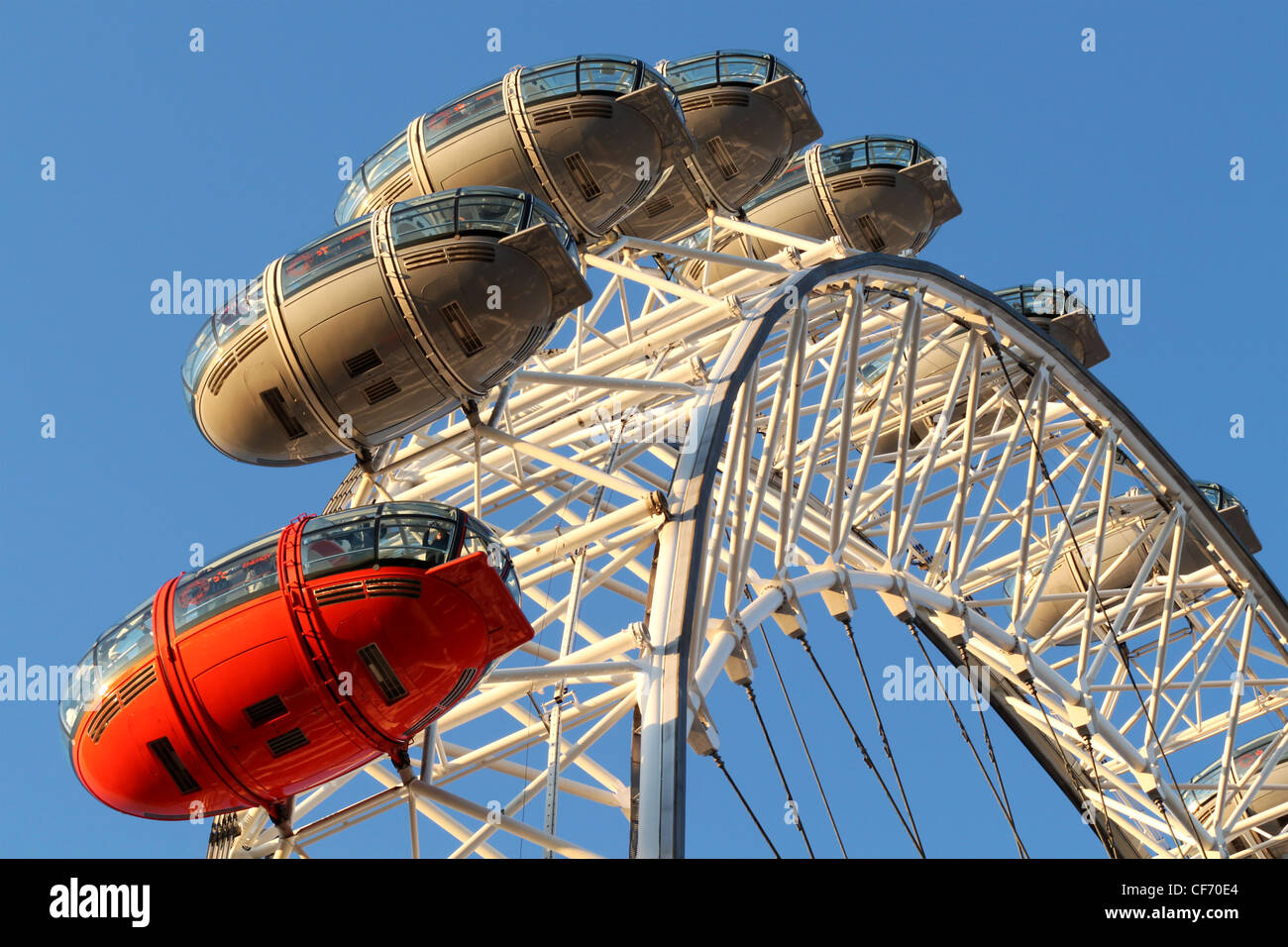 Roue du millénaire de Londres cabines Banque D'Images