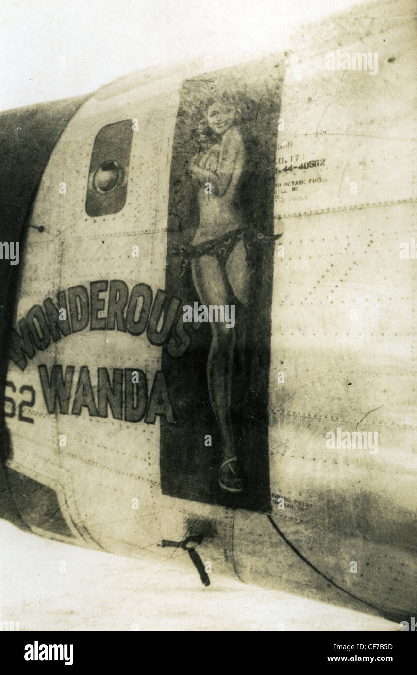 Wanda Wonderous nose art B-29 de la seconde guerre mondiale LA SECONDE GUERRE MONDIALE jusqu'à deux broches Guam au cours de 1944 à 1945 21ème commandement de bombardiers Banque D'Images