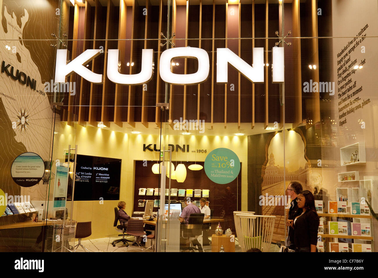 La boutique Kuoni, le centre commercial Westfield Stratford, London UK Banque D'Images