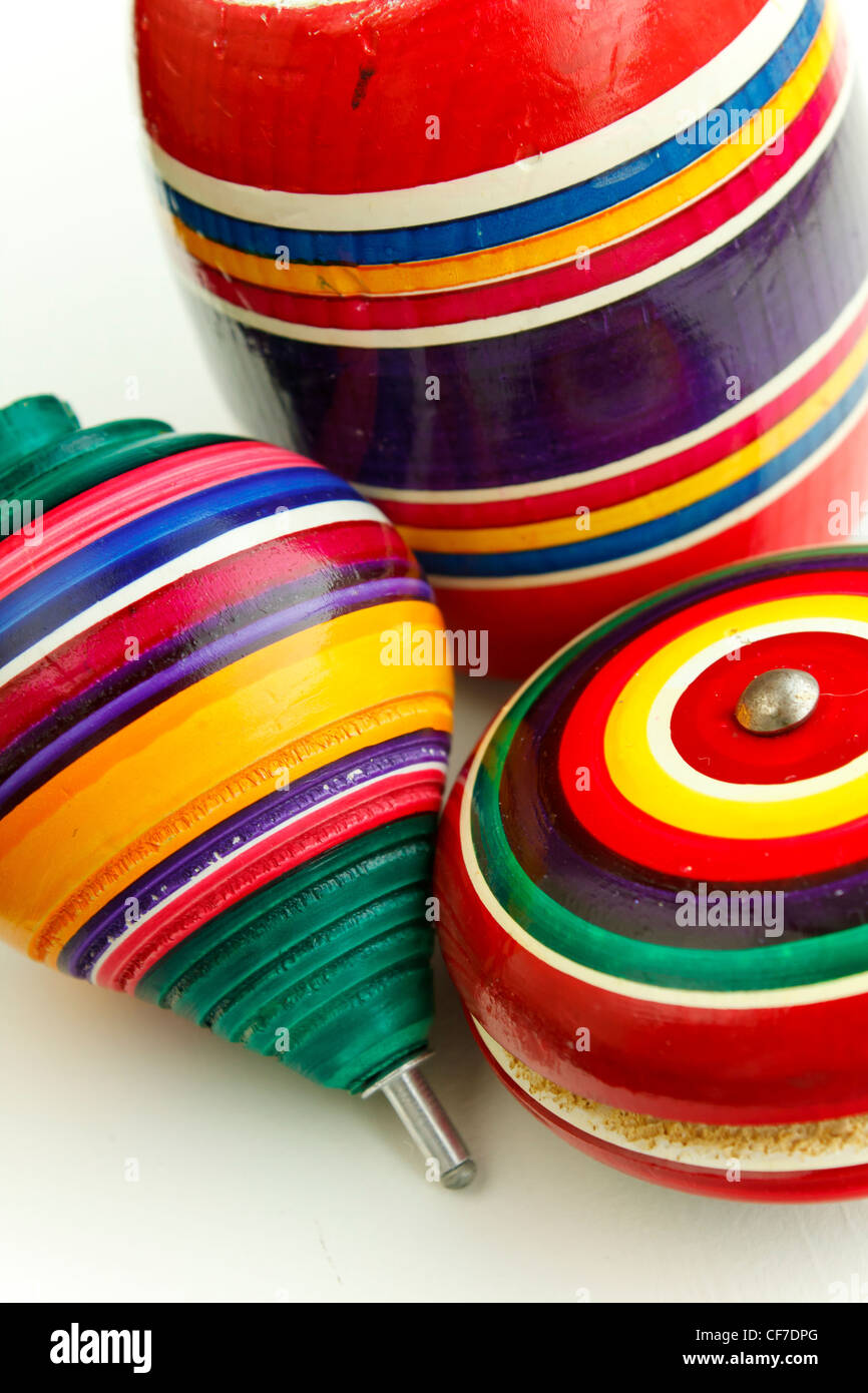 Close-up of colorful jouets en bois. Banque D'Images