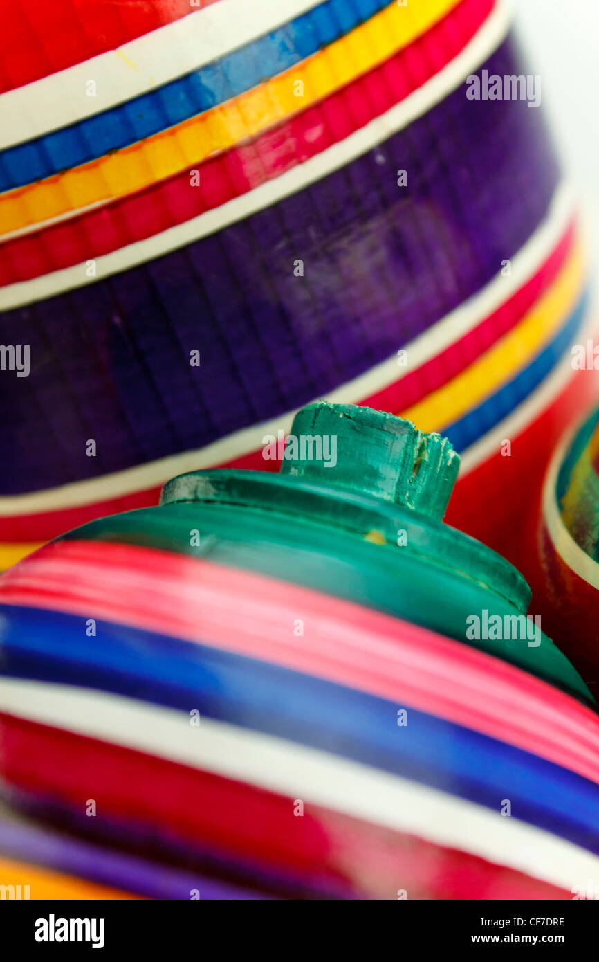 Close-up of colorful jouets en bois. Banque D'Images