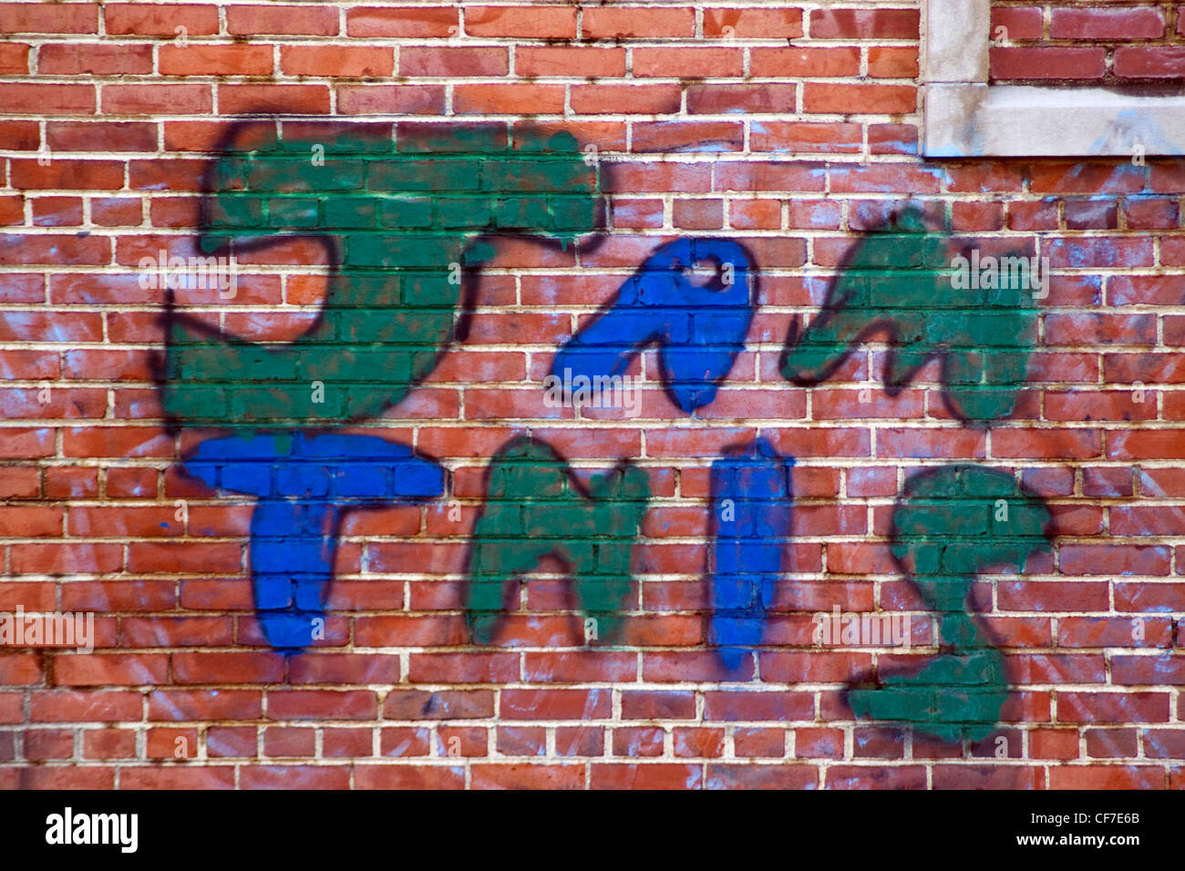 'JAM' Ce spray graffiti peint sur un mur en brique dans un entrepôt Shirlington Arlington County zone urbaine non constituées en société Banque D'Images