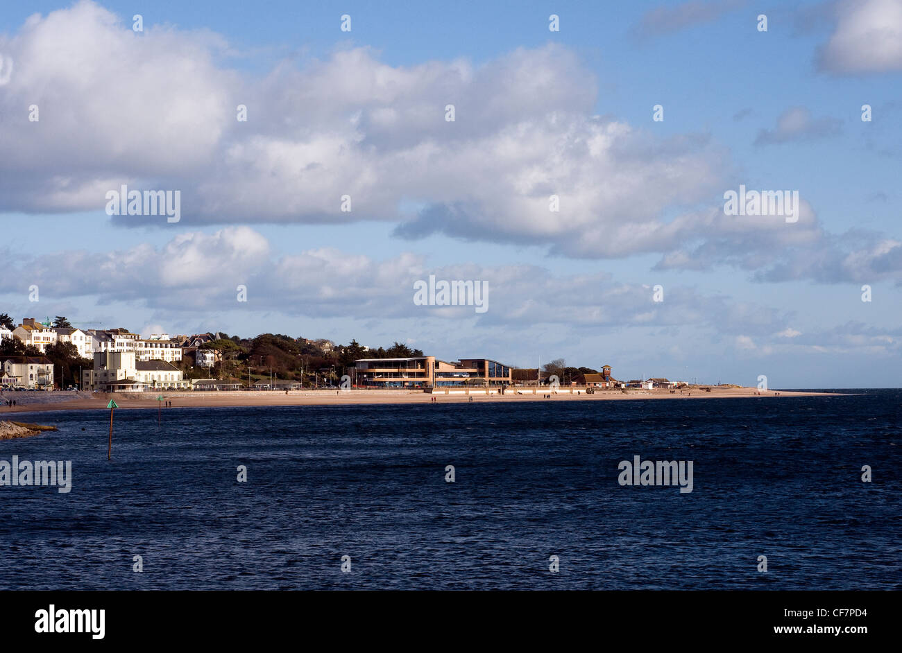 Plage d'Exmouth bay,, plage, bateau, Bretagne, nuage, côte, littoral, couleur, coloré, Devon, Angleterre, l'Europe, f Banque D'Images
