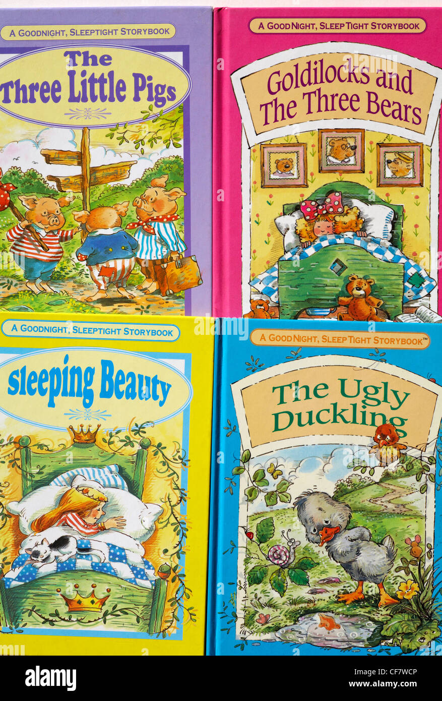 Sélection d'une bonne nuit Sleeptight Storybook livres - Les trois petits cochons, boucle d'or et les trois ours, Sleeping Beauty, le vilain petit canard Banque D'Images