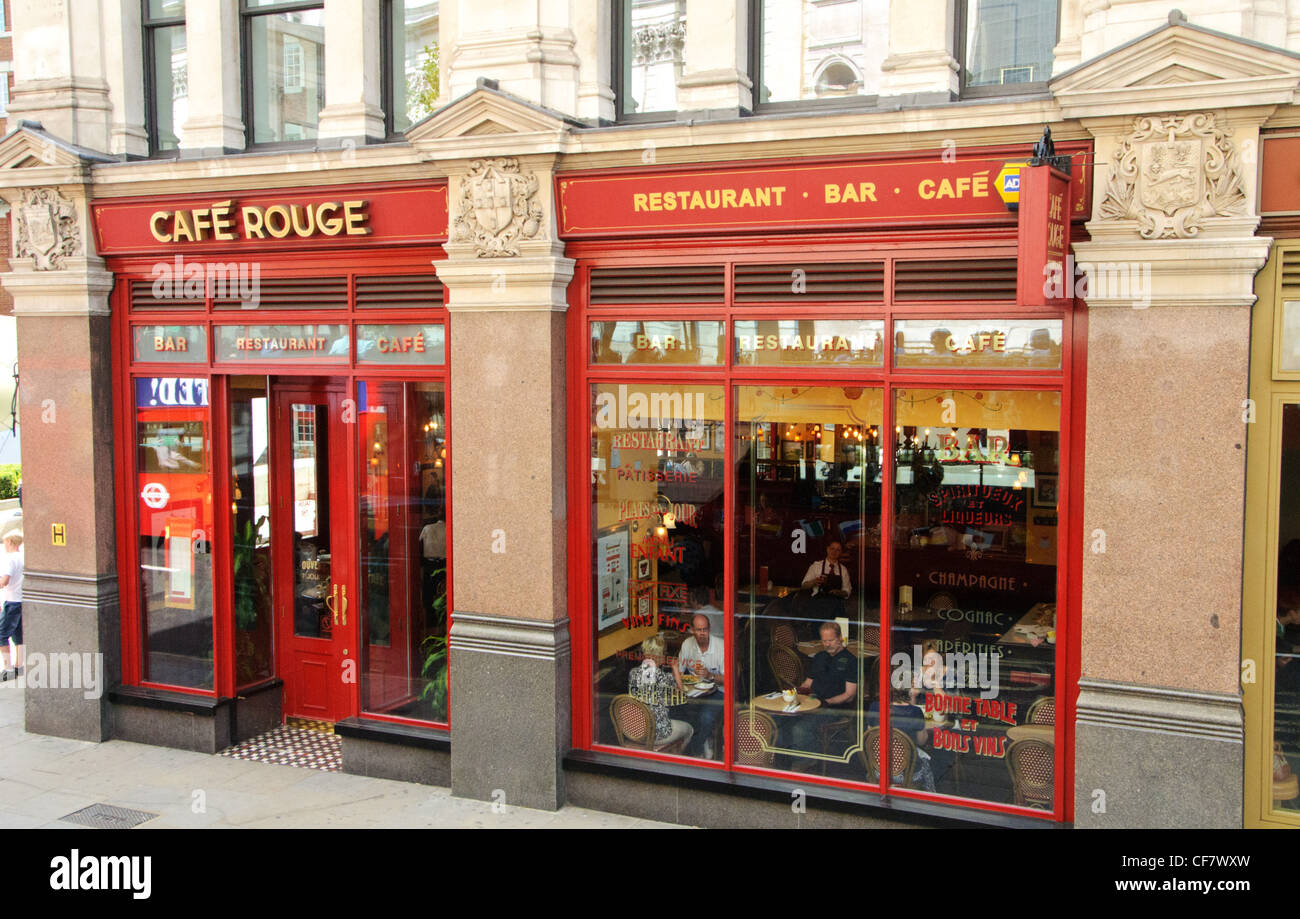 Café Rouge restaurant, Londres. Banque D'Images