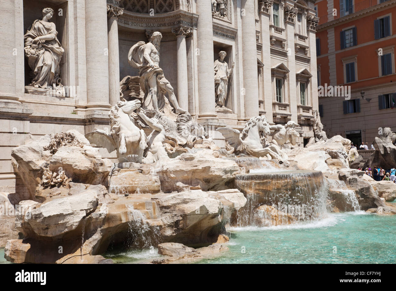 L'Europe, Italie, Rome, la Fontaine de Trevi, fontaine, Neptune, Nicola Salvi, Tourisme, vacances, voyages, locations Banque D'Images