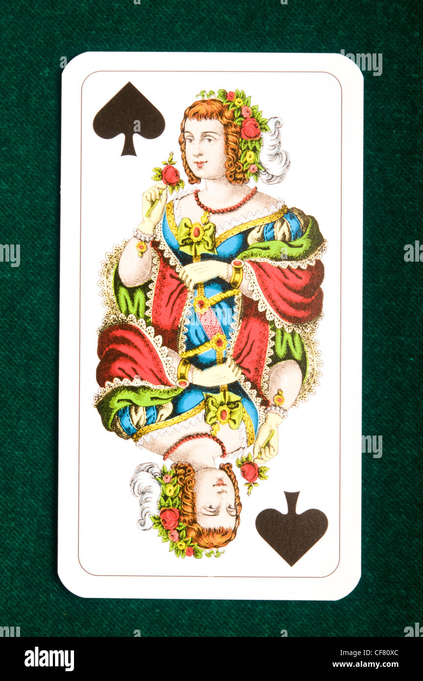 La dame de pique jeu de carte Photo Stock - Alamy