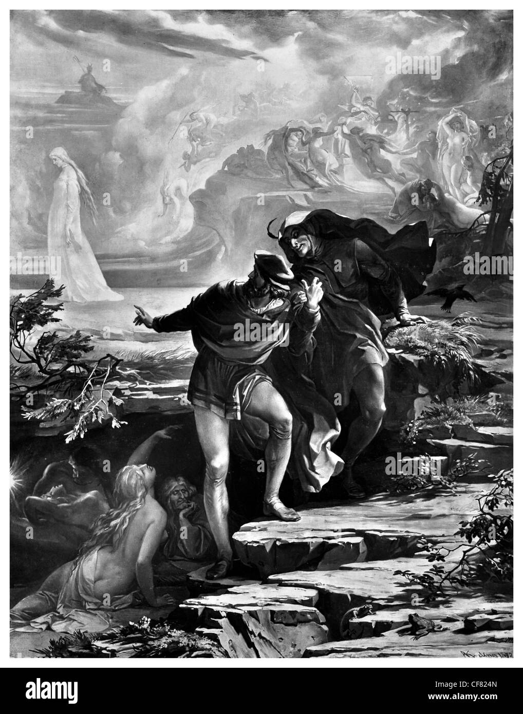 Faust Johann Wolfgang von Goethe une tragédie 1870 costume conte magique magique histoire mythe légende caractère loi théâtre Banque D'Images