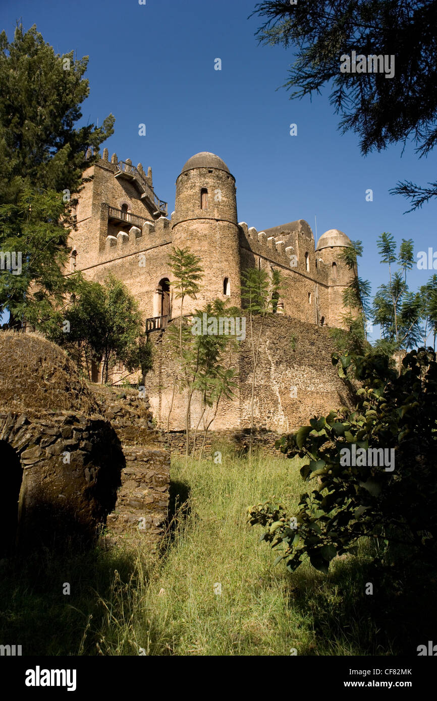 Le Palais de Fasilada dans l'enceinte Royale à Gonder, Ethiopie Banque D'Images