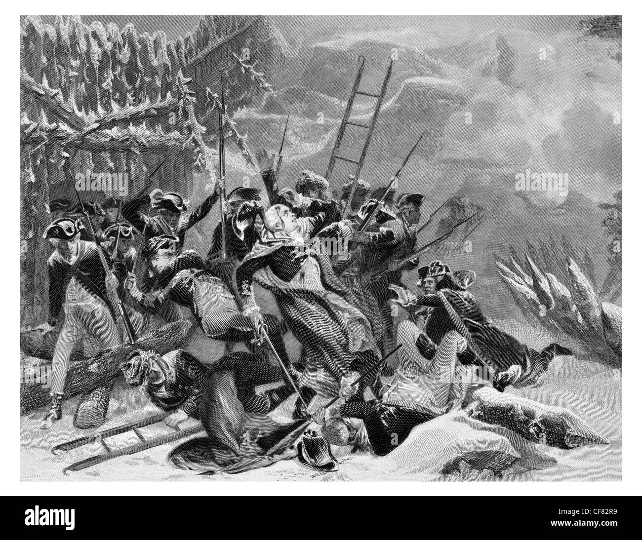 Mort du général Montgomery Bataille de Québec 1775 Banque D'Images