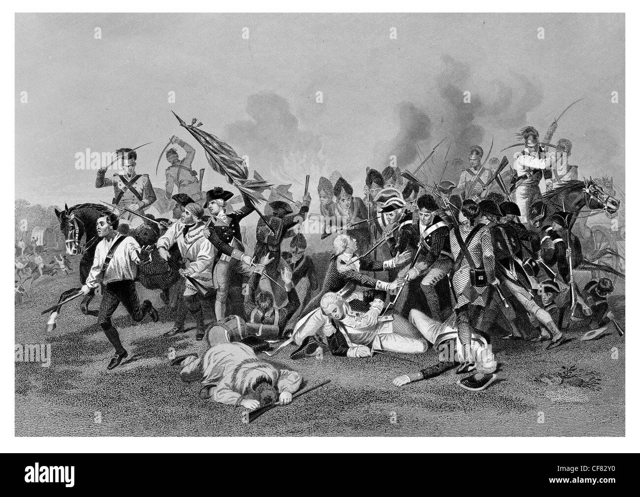 Général Johann mort de Kalb Bataille de Camden en Caroline du Sud l'Indépendance américaine 1780 Banque D'Images