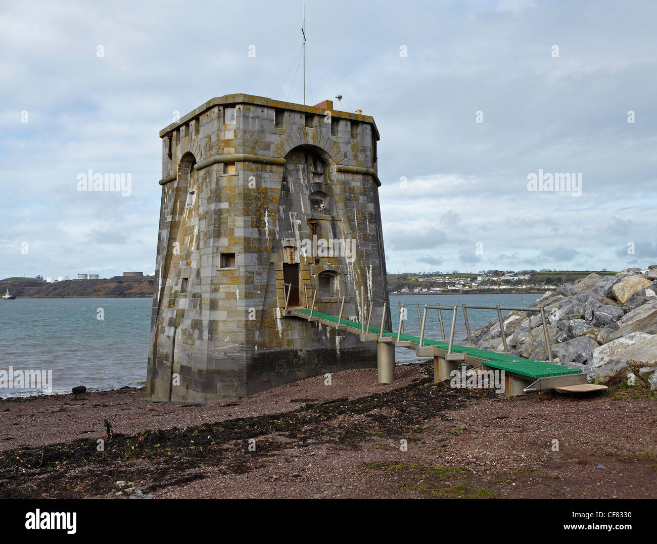 West Martello Tower, une tour d'armes à feu à Pembroke Dock, Pembrokeshire, pays de Galles, Royaume-Uni Banque D'Images