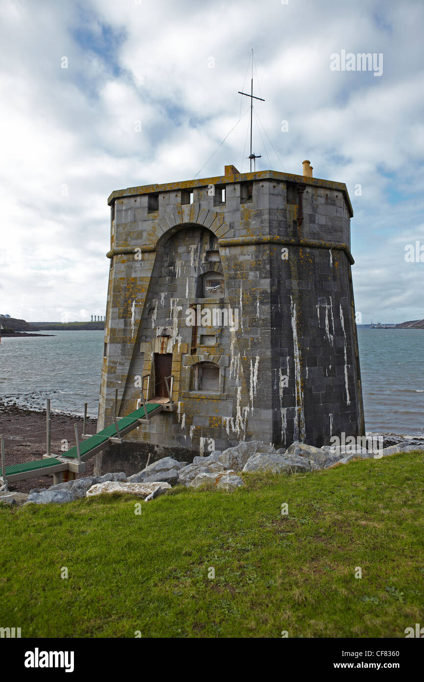 West Martello Tower, une tour d'armes à feu à Pembroke Dock, Pembrokeshire, pays de Galles, Royaume-Uni Banque D'Images