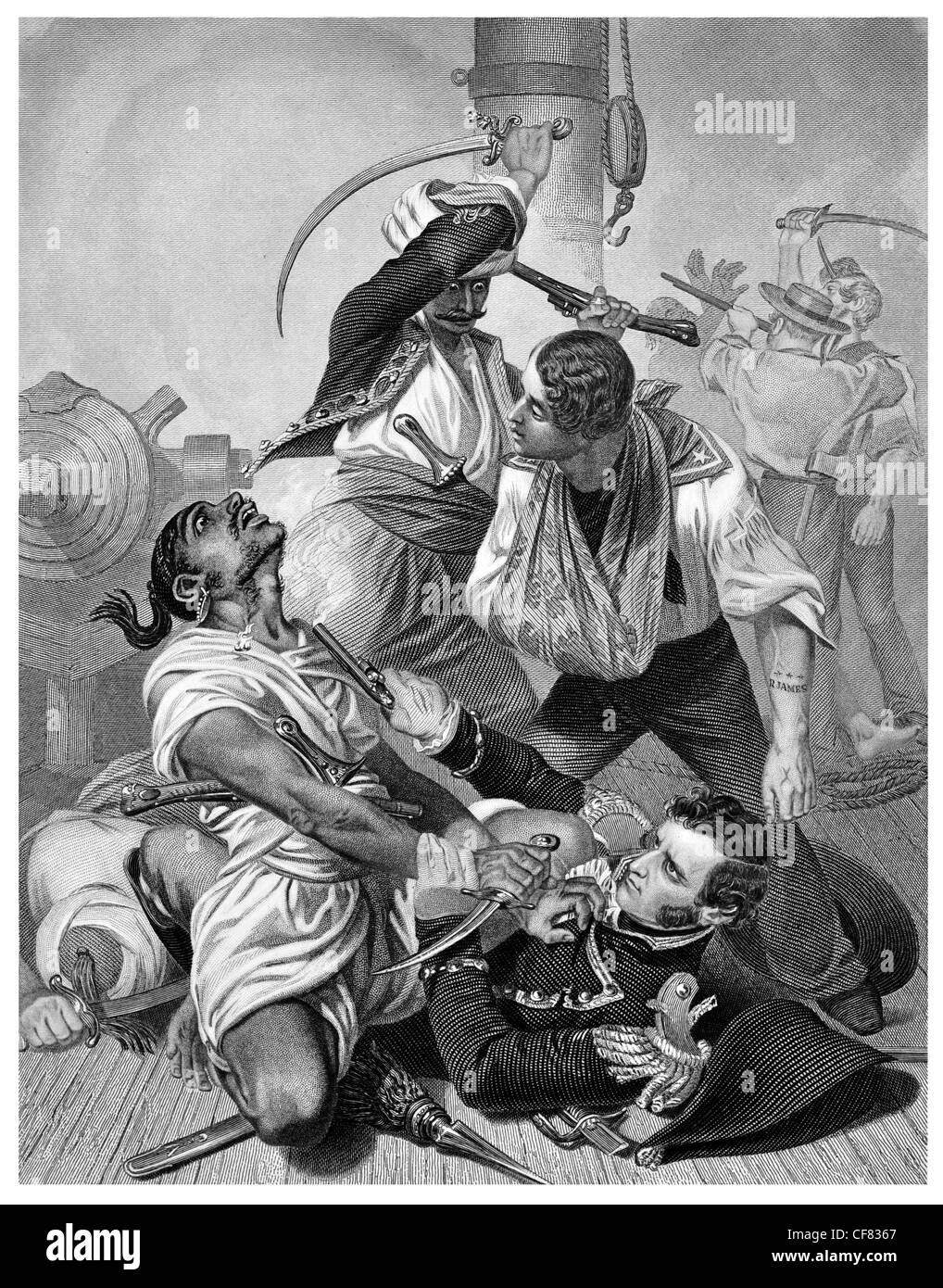 Decatur est en conflit avec les pirates Barbaresques de Tripoli à Algerine Philadelphie en 1803 nous Banque D'Images