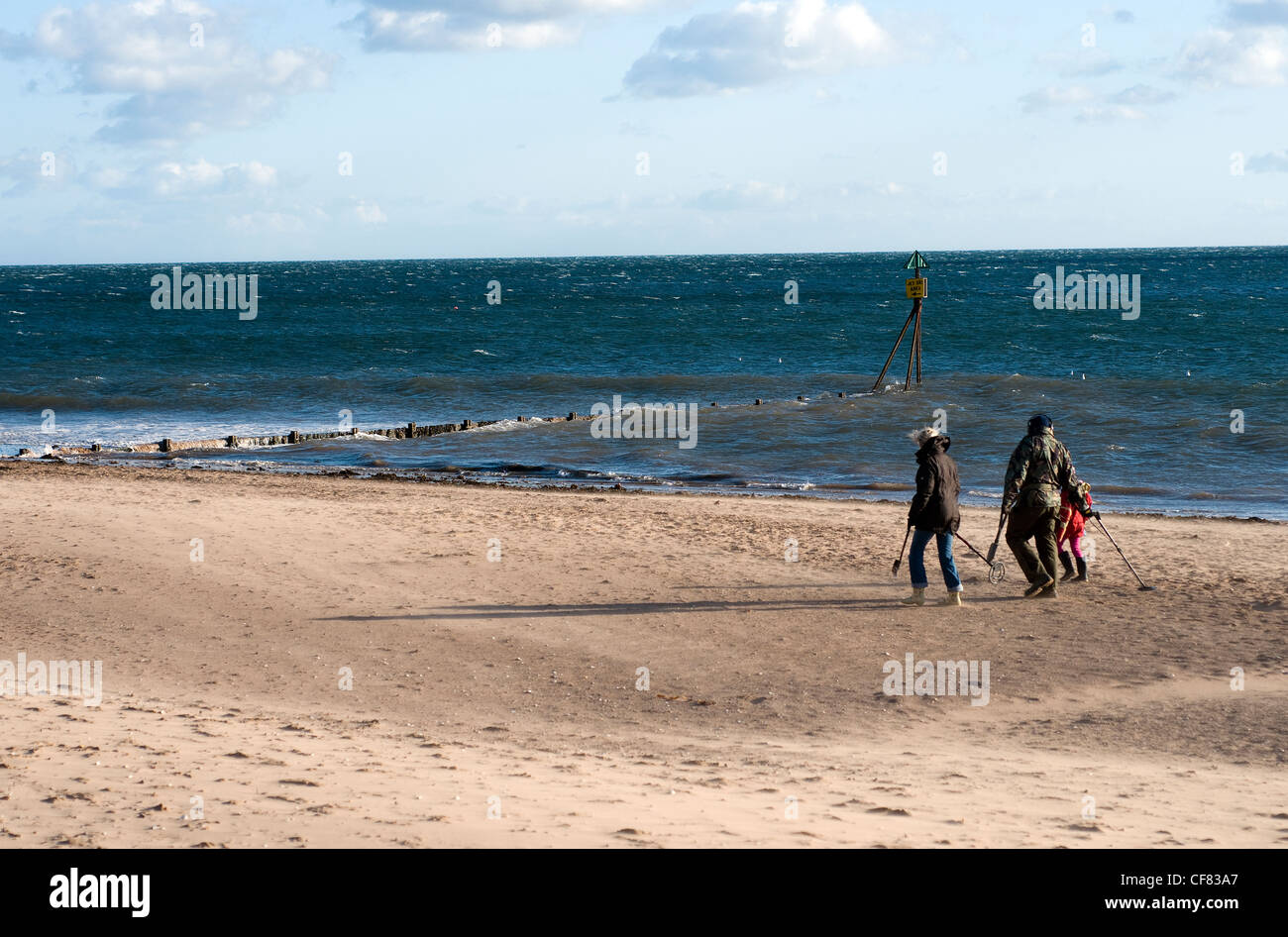 Détection de métaux sur la plage d''Exmouth Exmouth Devon,plage,Côtes,,coast, la mauvaise qualité de l'eau 2012, Surfers Against Sewage baignade,res Banque D'Images
