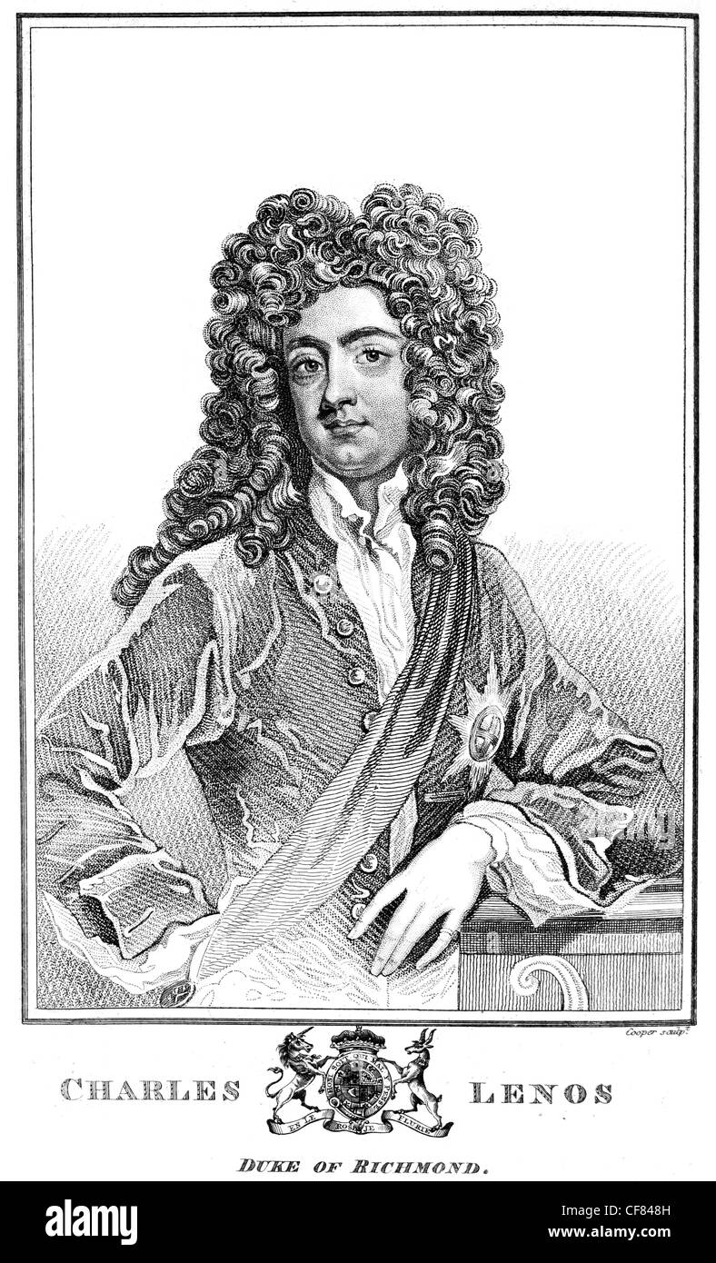 Charles Lennox, duc de Richmond Aubigny 1672 illégitimes 1723 Charles II d'Angleterre Louise de Kérouaille Banque D'Images