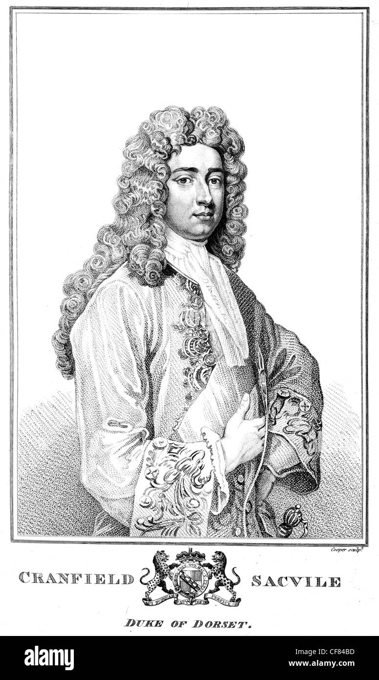 Lionel Cranfield Sackville 1 Duc de Dorset PC 1688 1765 chef politique anglais Lord Lieutenant d'Irlande Banque D'Images