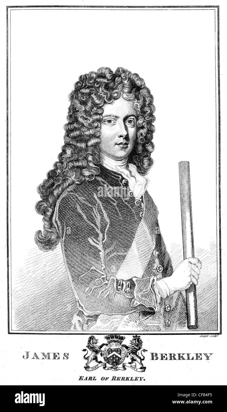 Le vice-amiral James 3 Comte de Berkeley BERKELEY KG PC 1679 officier de la Marine royale 1736 Premier Lord de l'Amirauté Banque D'Images