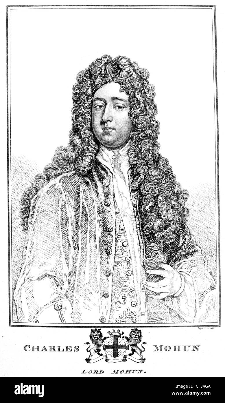 Charles Mohun 4e baron Mohun 1675 1712 homme politique anglais râteau duels Banque D'Images