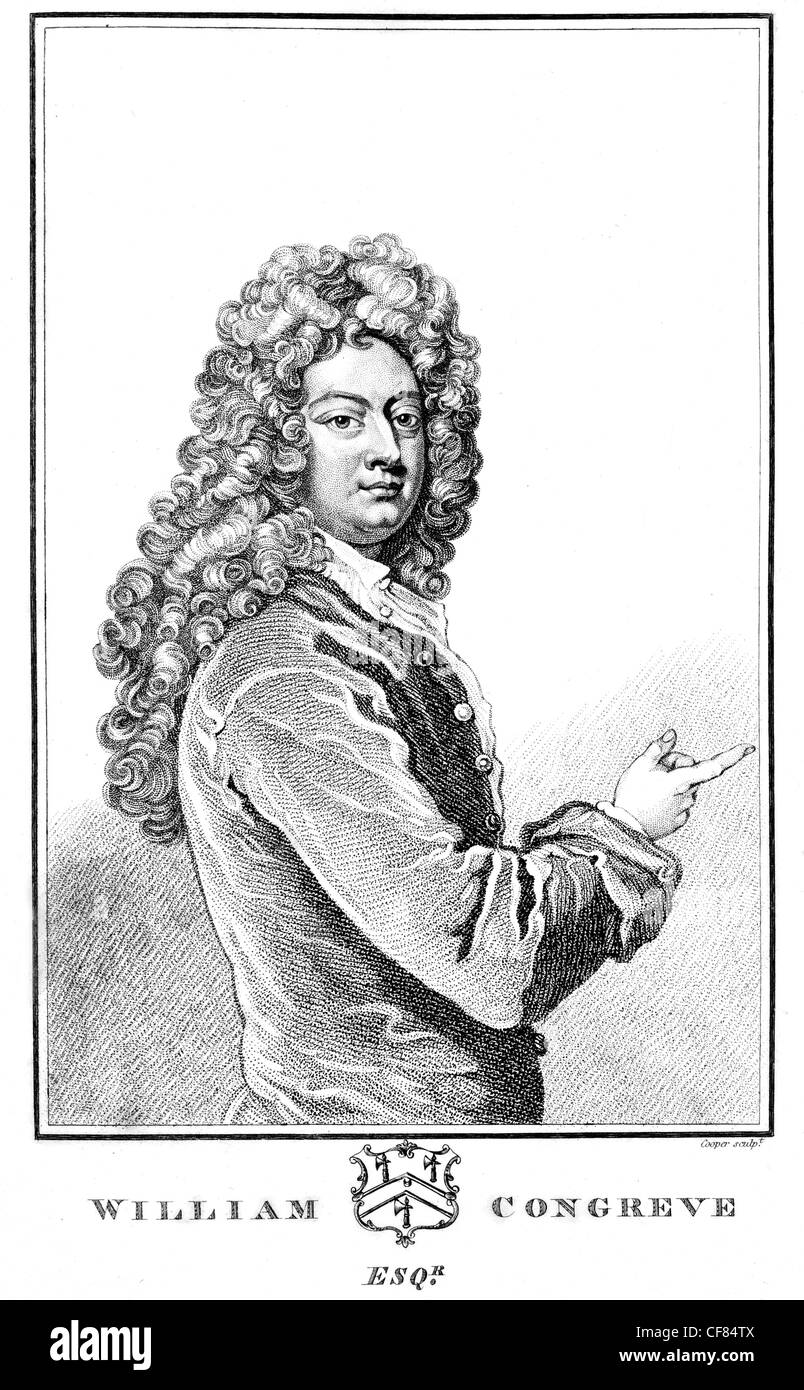 William Congreve 1670 1729 poète dramaturge anglais l'amour pour l'amour la voie du monde Le deuil mariée Banque D'Images