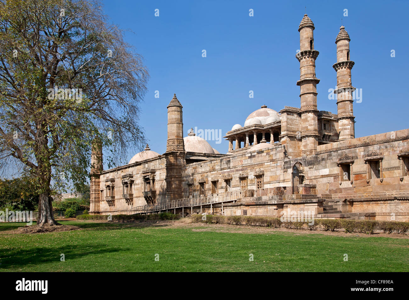 La mosquée Jama Masjid. Pavagadh Champaner parc archéologique. Le Gujarat. L'Inde Banque D'Images