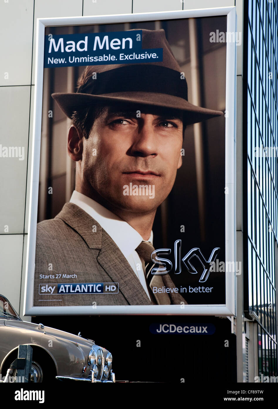 Billboard TV Drama Mad Men sur Sky Television, Londres Banque D'Images