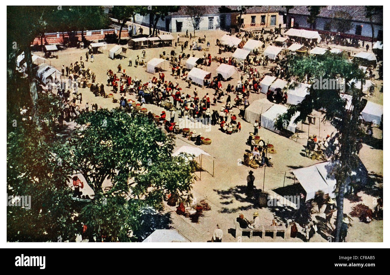 1926 Market Place Hill Town Guatemala Banque D'Images