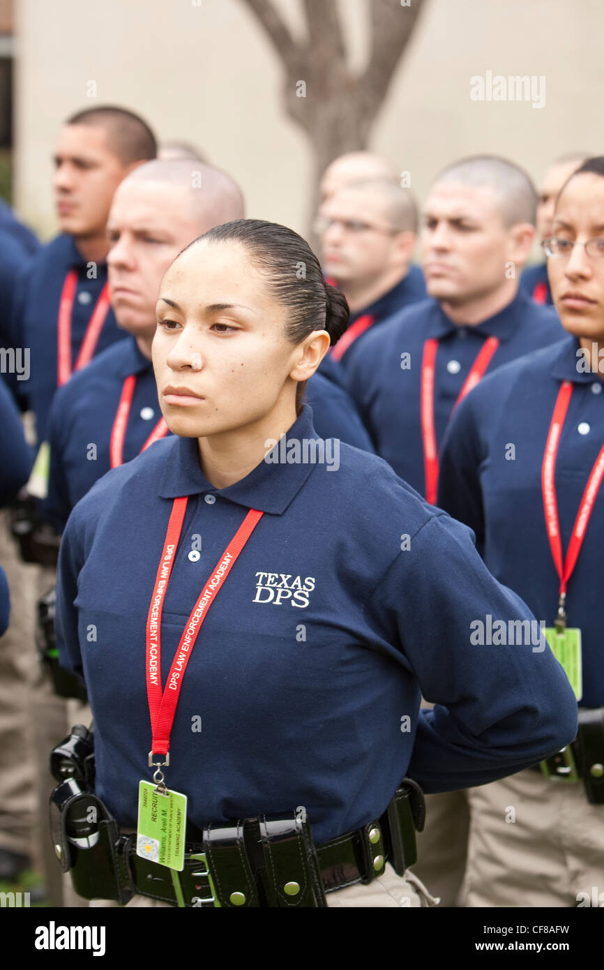 Groupe de Texas Ministère de la Sécurité publique recrute l'agent au cours d'entraînement à Austin, Texas Banque D'Images