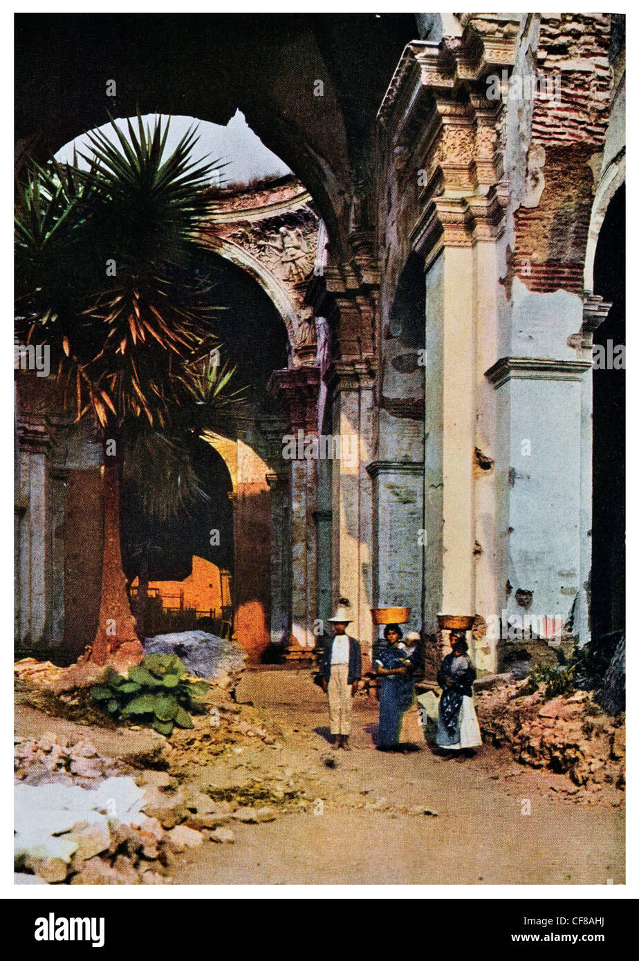 1926 Antigua Cathédrale Saint Joseph après le séisme Banque D'Images 1926 Antigua Cathédrale Saint Joseph après le séisme Banque D'Images