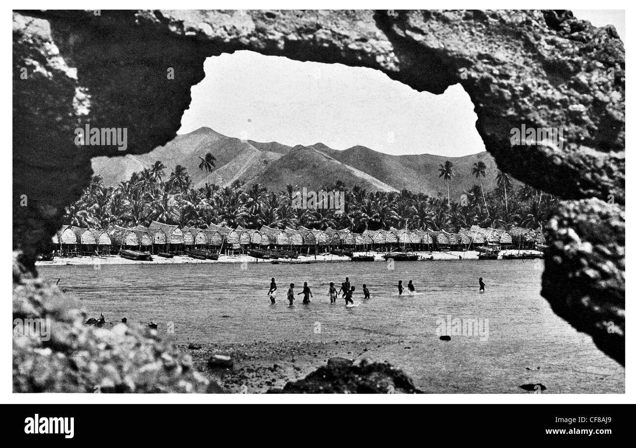 Mailu Village Beach Cove 1927 Papou Papouasie Nouvelle Guinée Banque D'Images