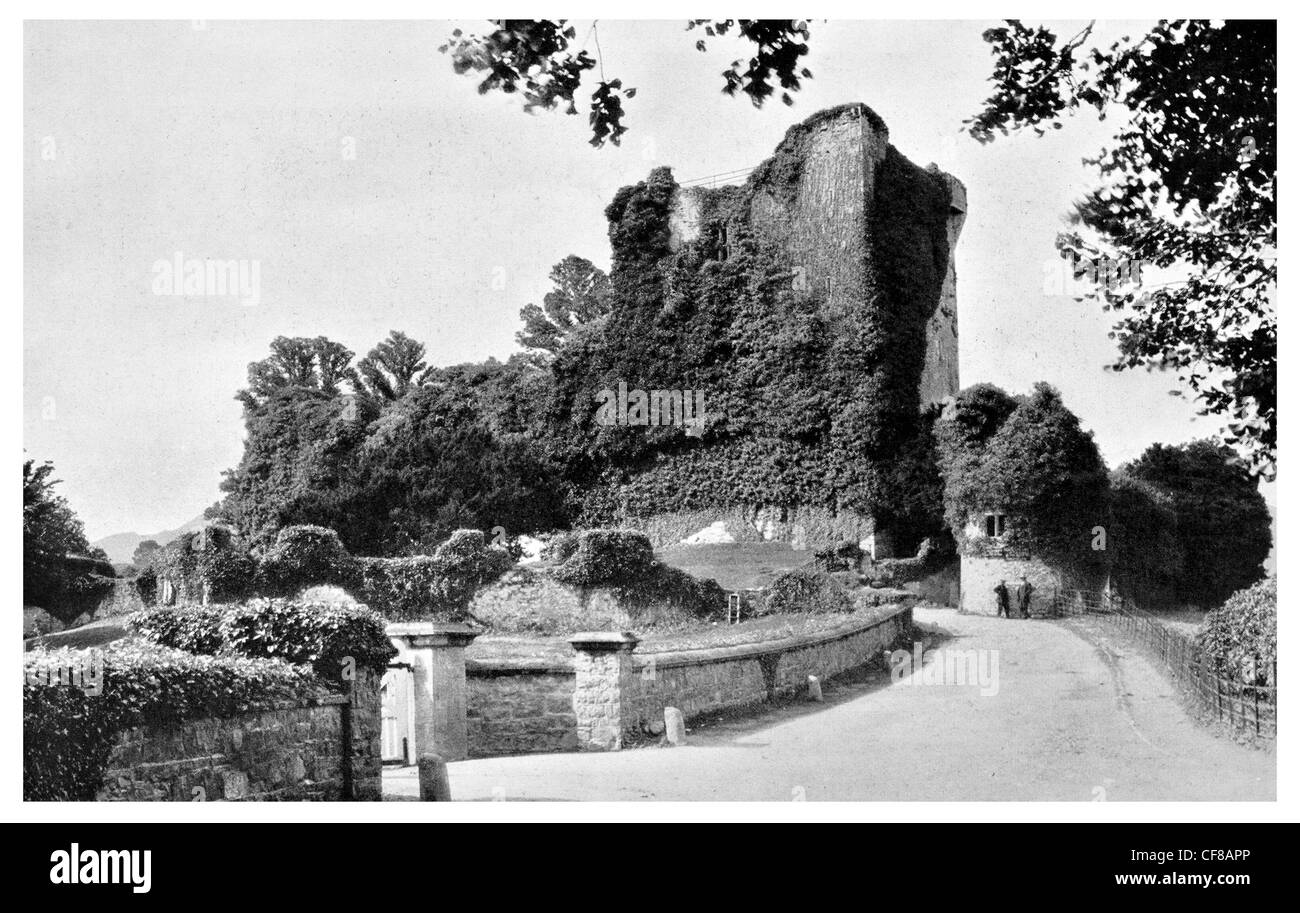 1927 Ross ruine du château Anglo Norman Bealach an un Rois Banque D'Images