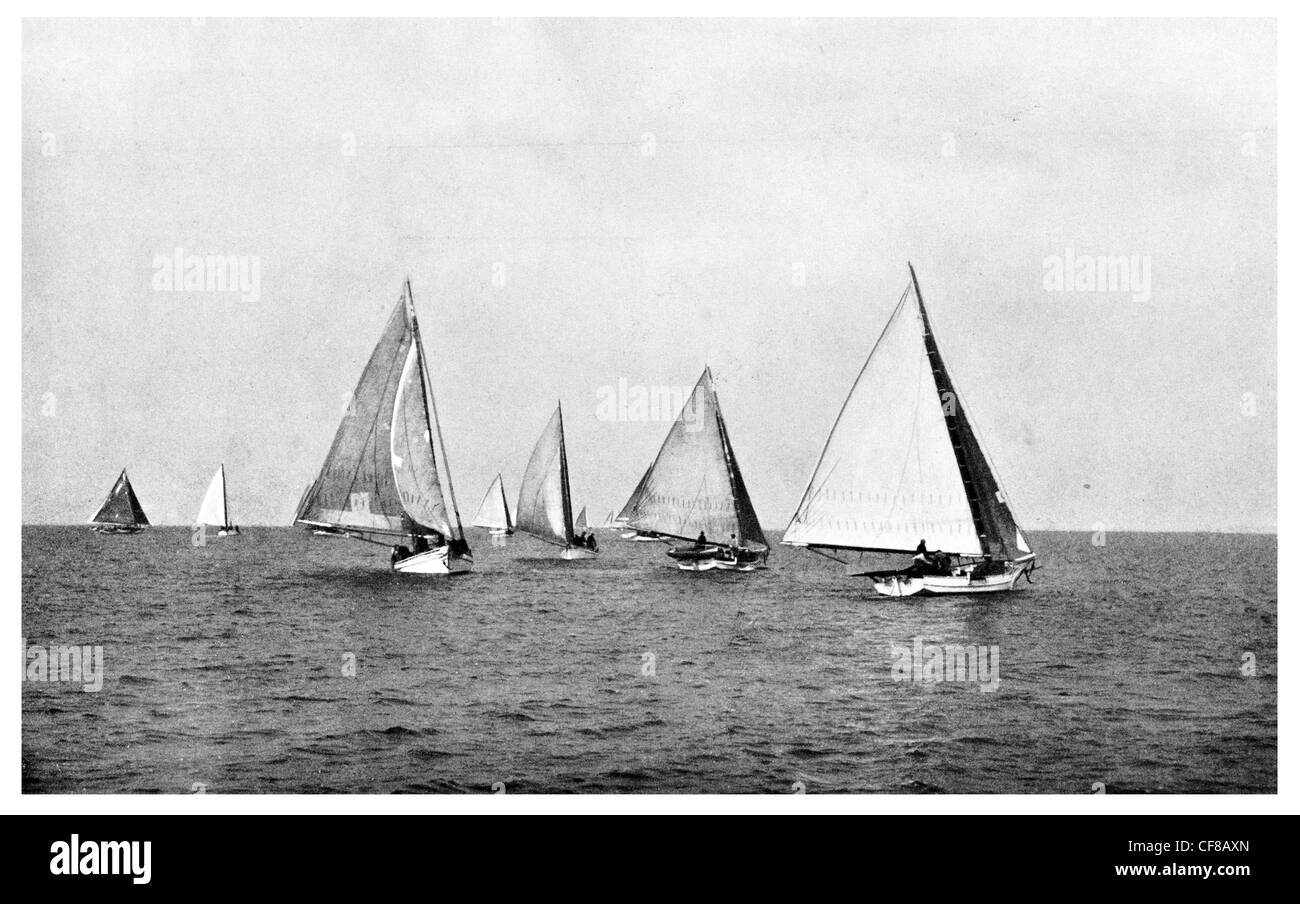 Drague d'huîtres dans la baie de Chesapeake 1927 Banque D'Images
