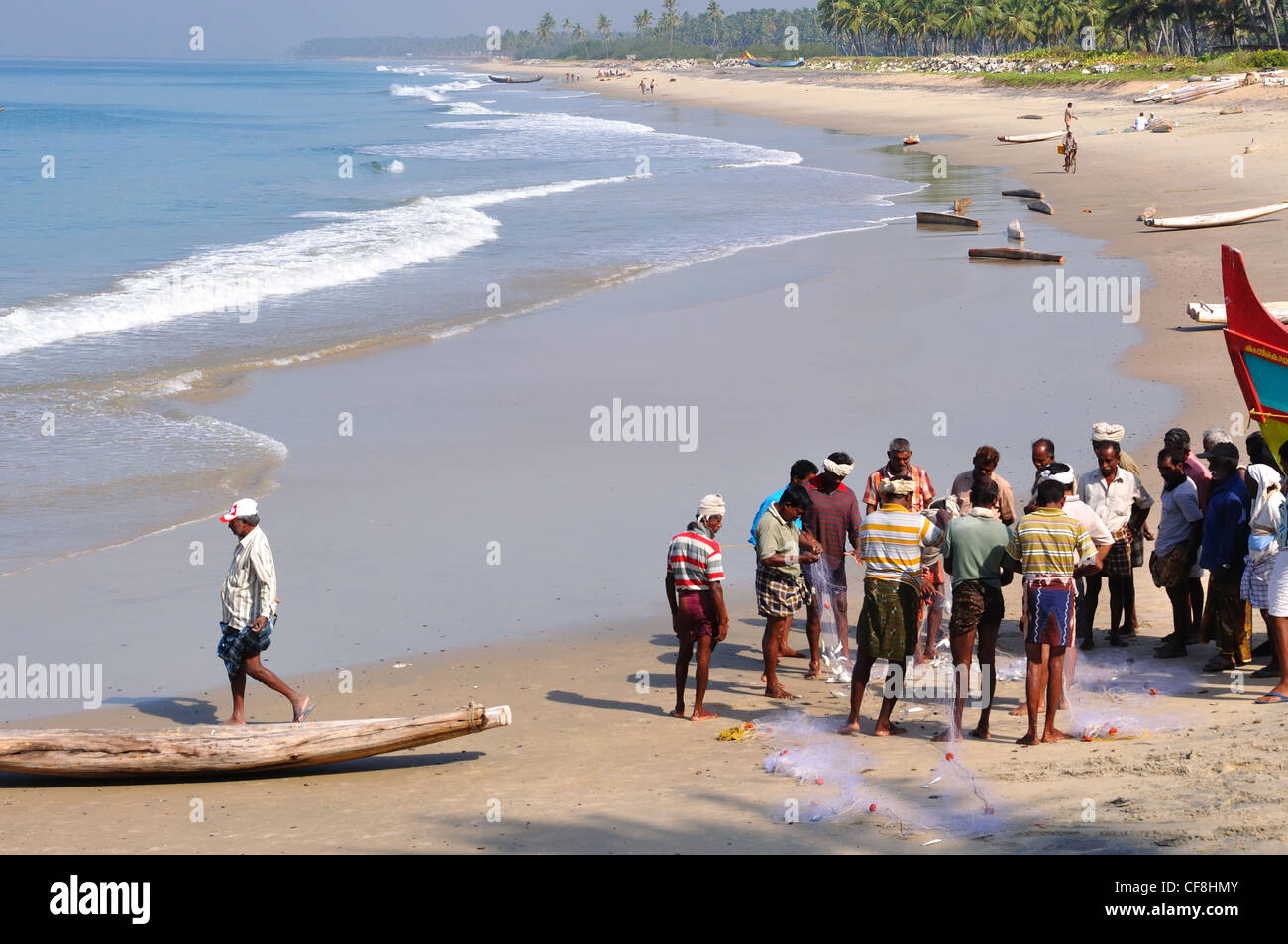 Varkala Plage de sable au Kerala Banque D'Images